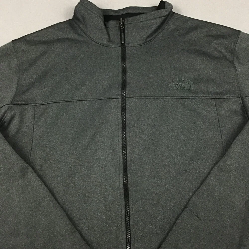 The North Face Jacket Men 2XL Gray Full Zip Gorpcore Hiking Pockets Logo XXL